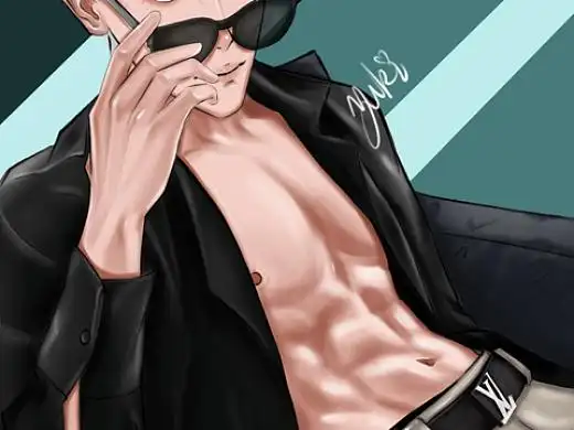 手绘男生头像插画-商业插画273021年前练字纯艺术-书法9001年前腹肌我