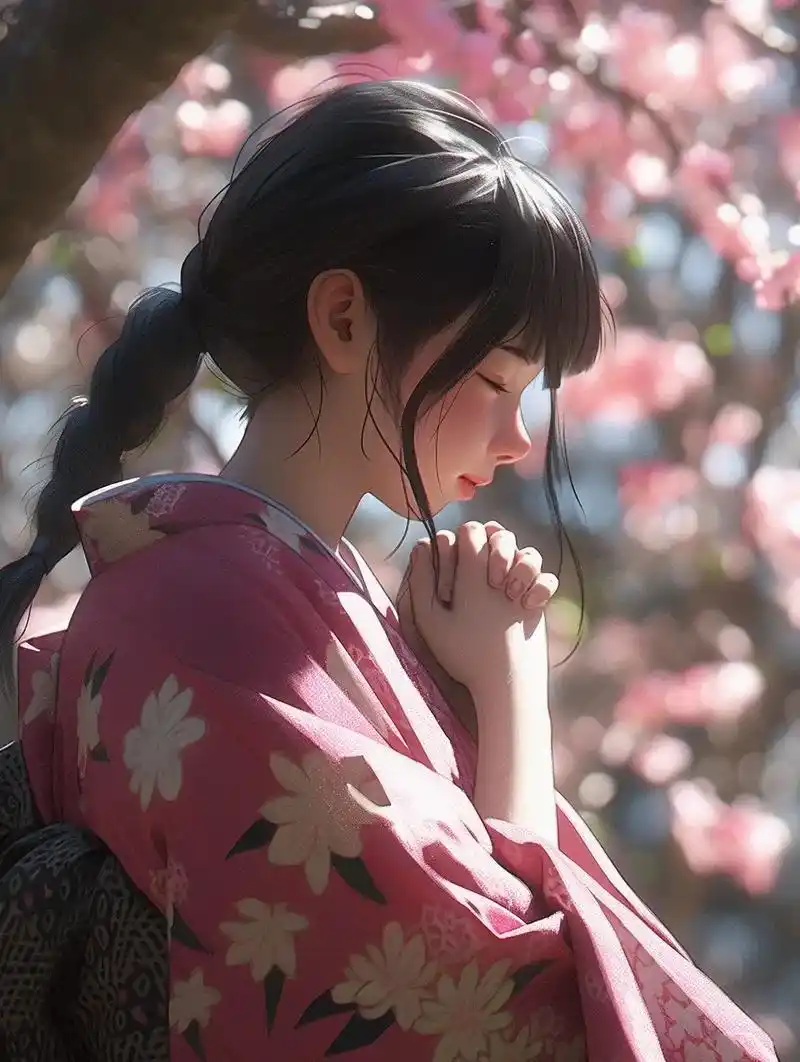 少女的祈祷.#治愈画风 #ai绘画 #midjourney  - 抖音