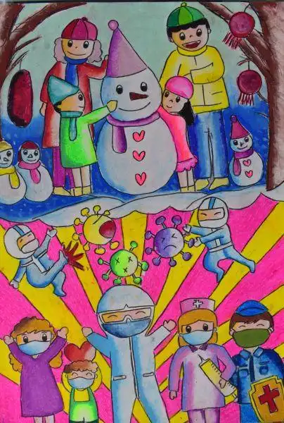 《抗击新冠加油》——罗文延(马来西亚,12岁)