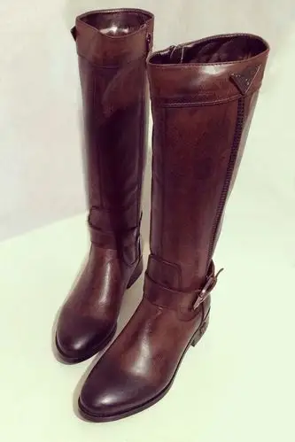 高品质欧美复古长筒靴