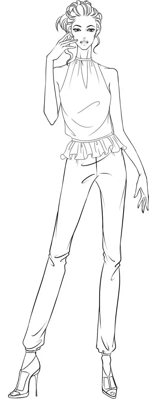 线稿及人体模板-服装画/服装设计手稿 - 穿针引线服装论坛