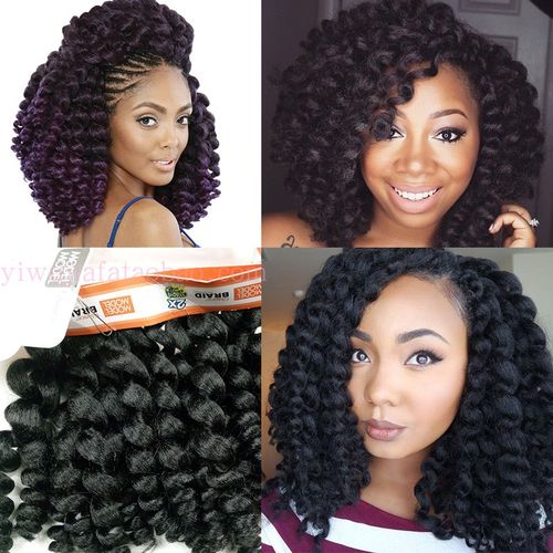 非洲假发接发女短弹簧卷发脏辫小辫子 wand curl crochet braids