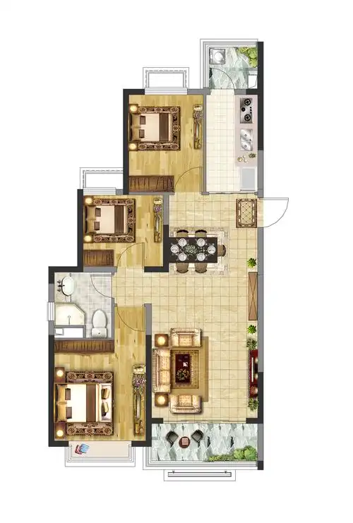 l16-a(106㎡,三室两厅一卫)