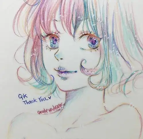 彩铅作品欣赏唯美系列的女孩子