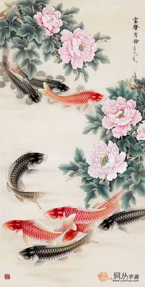 家里挂什么风水画好 九鱼图挂家里旺财旺运