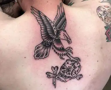 后肩后背老鹰纹身图案(4)