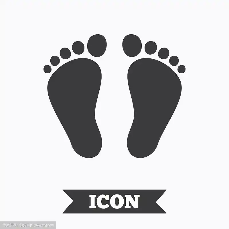 孩子一双脚印标志图标赤足