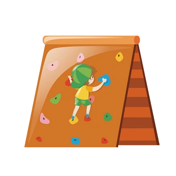 卡通手绘攀爬的男孩