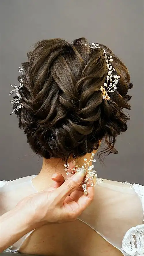 超短发是怎样盘成欧式纹理风格,商业实用,新娘发型.