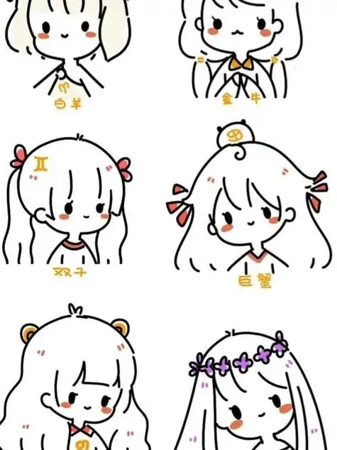 q版星座萌图简笔画手绘学画简笔画12q版女孩玫红色跪姿画法天秤座怎么