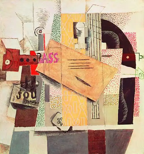 毕加索油画作品小提琴高品质无框画