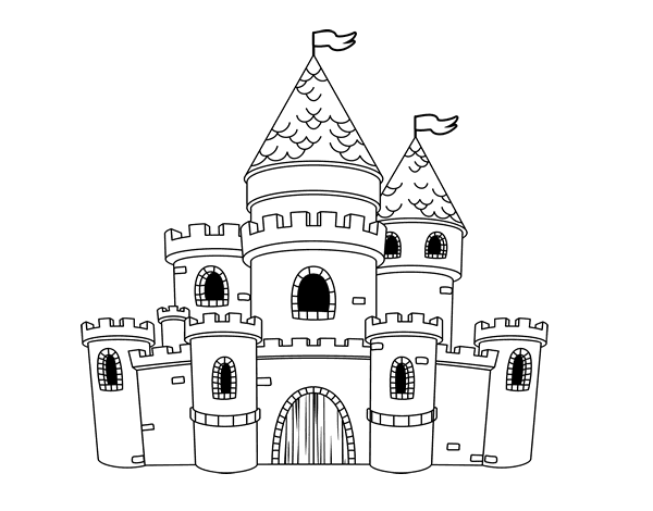 公主城堡简笔画图片建筑物简笔画城堡图片