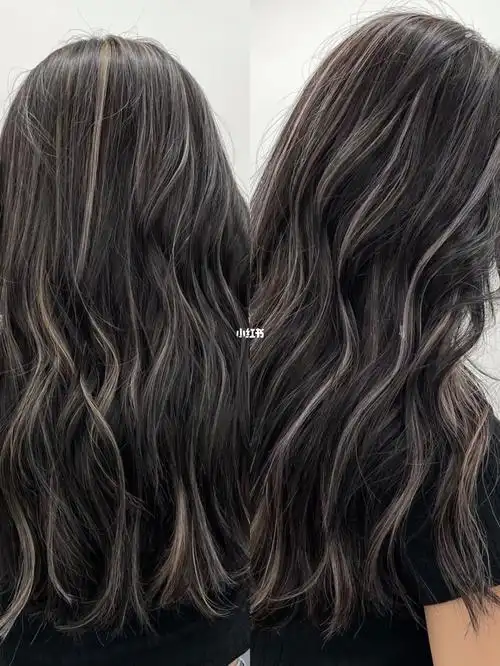 雾光色系灰摩卡发色78冷金线条欧美挑染染发