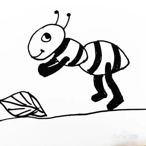 如何来画一只卡通蚂蚁简笔画呢?