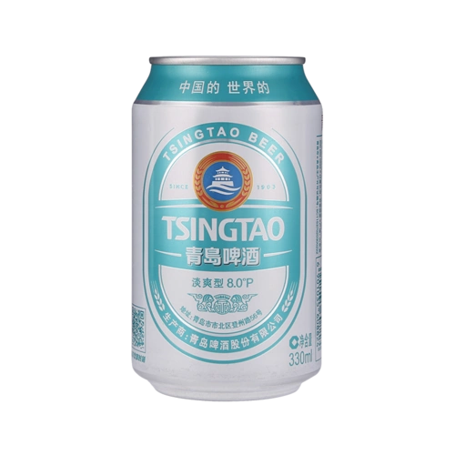 青岛啤酒淡爽8度330ml24听官方醇正日期新鲜易拉罐啤酒整箱24罐