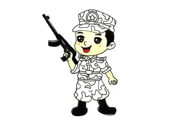 士兵动画简笔画 简笔画图片大全-蒲城教育文学网