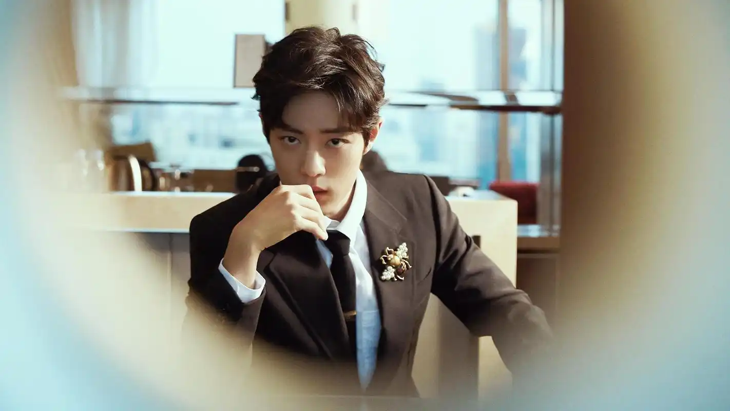 肖战天秤刺绣西服帅气迷人写真