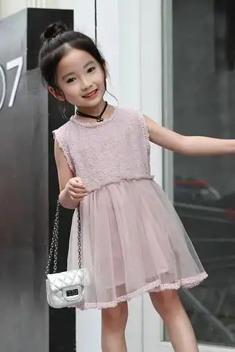 1-3-6岁女童宝宝背心连衣裙子夏季新款小女孩中长网纱公主裙