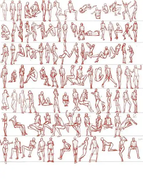 姿势人物动态练习参考素材人体