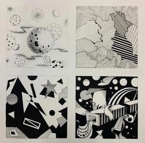 平面构成点线面结合