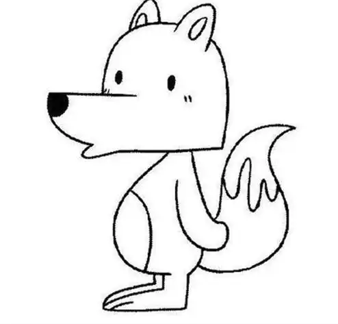 可爱动物狼头像简笔画