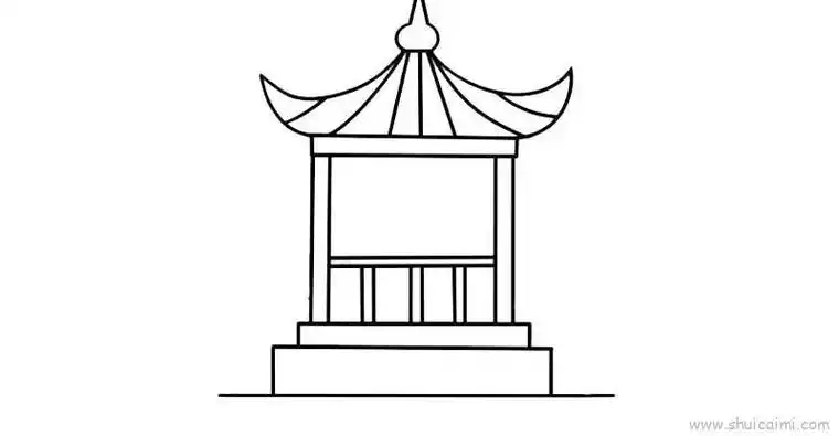 凉亭儿童画怎么画 凉亭简笔画简单又好看
