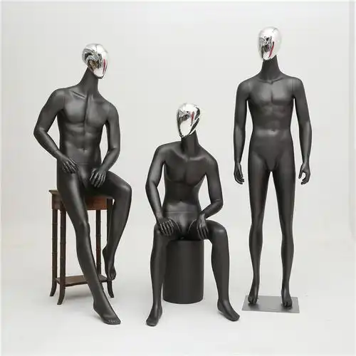 艺可恩欧品橱窗服装男模特全身展示道具电镀半身人体衣架陈列名品店