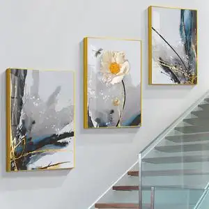 00yana原创淘宝复式楼梯口间装饰画玄关走廊过道客厅轻奢三联画壁画