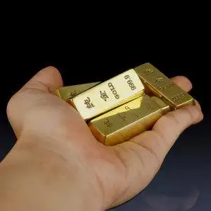 纯铜金条工艺品摆件招财金砖装饰品仿真模型镇纸铜创意装饰品礼品