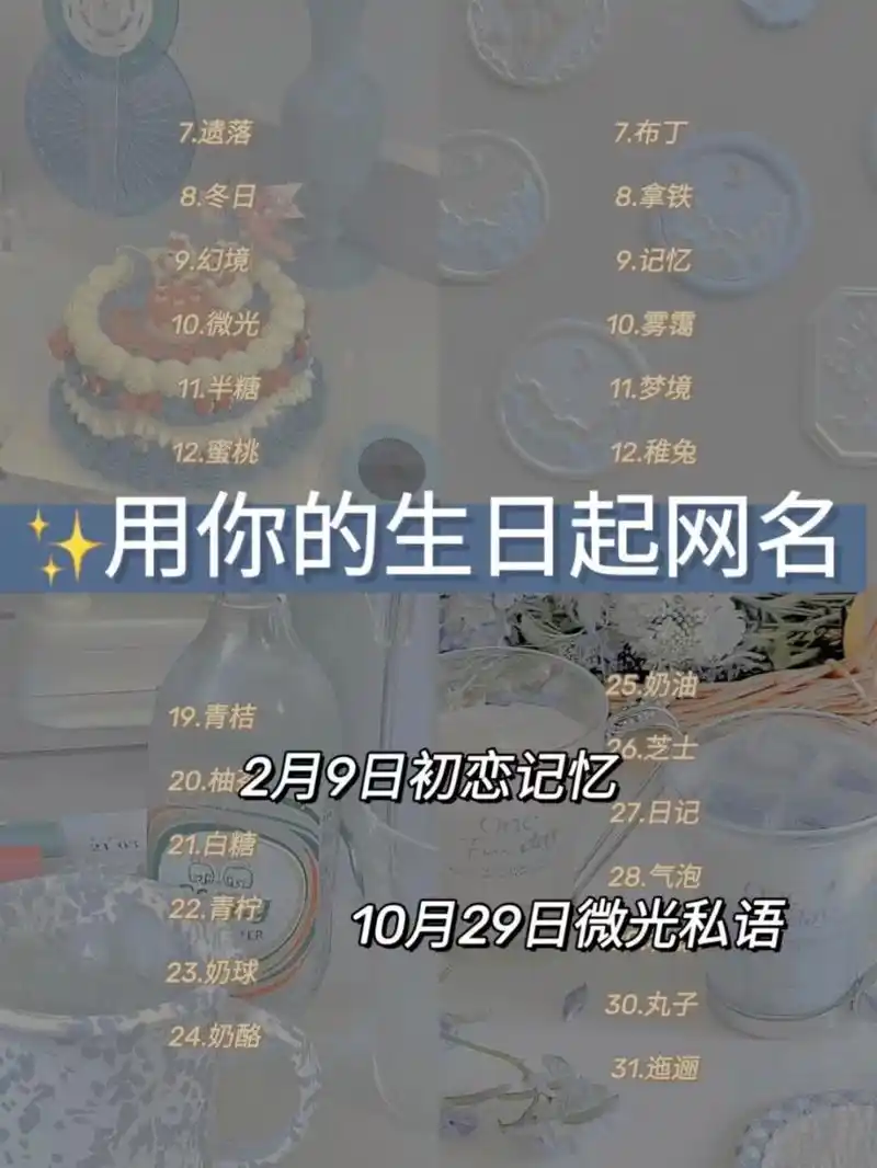 奶味5.蜜糖 6.白昼 7.遗落 8.冬日9.幻境 10.微光 11.半糖12.