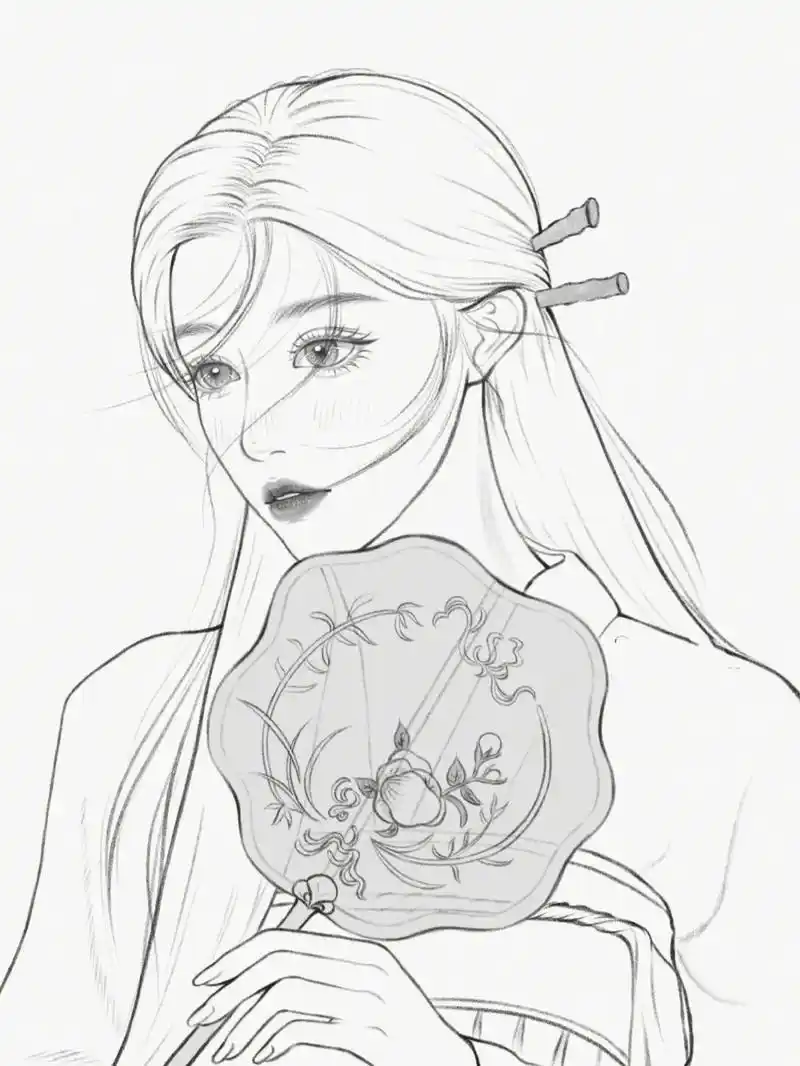 古风线稿手绘头像附步骤图