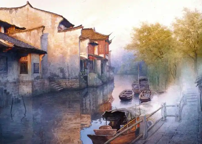 ◢园林,水乡系列水彩欣赏