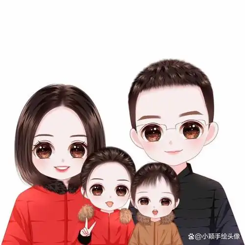 喜气满满过大年一家四口卡通头像可爱又好看