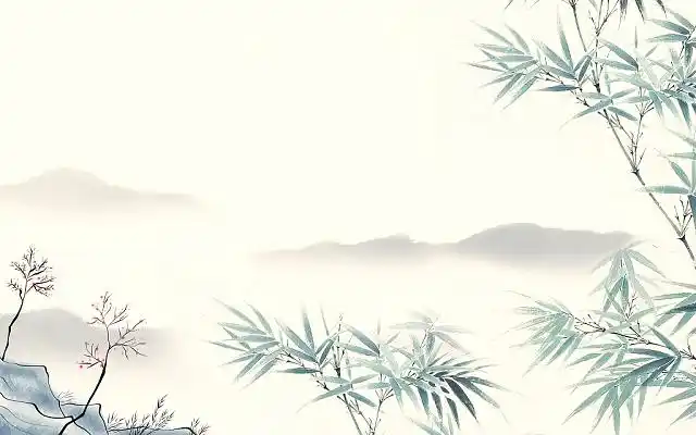 古风水墨风水彩竹林竹子风景背景场景水墨竹子背景