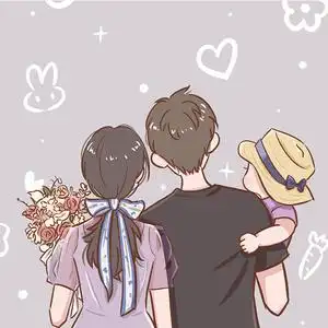 全家福手绘头像一家三口动漫亲子漫画卡通图q版画像定制宝宝约稿