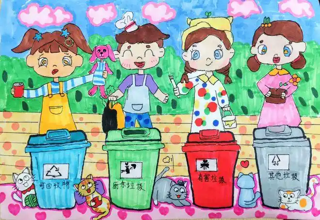 桂林市长海实验学校开展垃圾分类环保创意主题绘画活动|小手牵大手