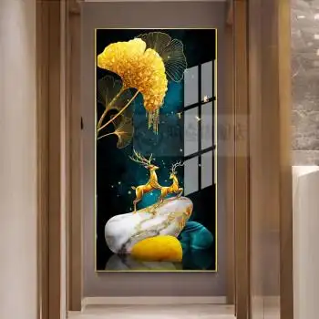 画玄关装饰画入户门背景墙挂画极简墙面楼梯画北欧抽象走廊轻奢壁画