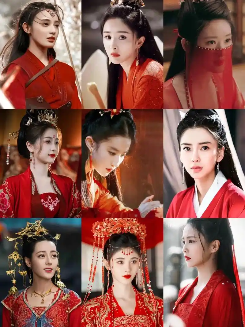 女明星的古装红衣造型,你被谁惊艳到了 #红衣古装 #女明星  - 抖音