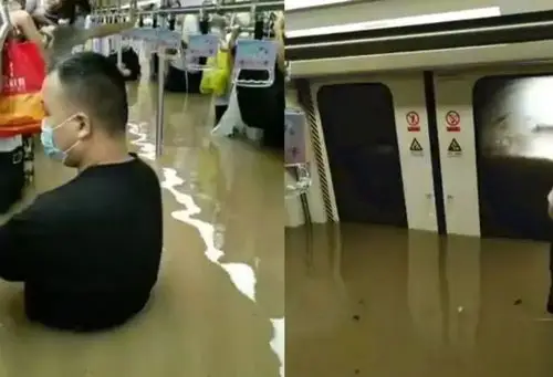 据了解,洪水漫入地铁的路段,是郑州地铁5号线海滩寺站到沙口路的隧道