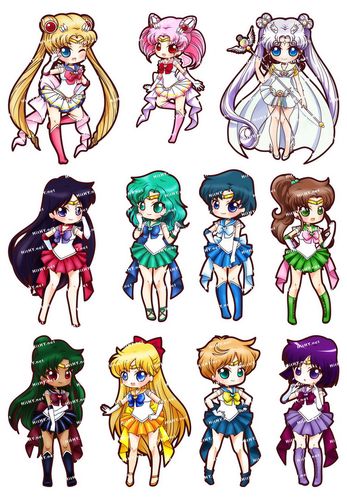 中号f0110-01美少女战士sailormoon卡通动漫可爱萌电脑旅行箱贴纸