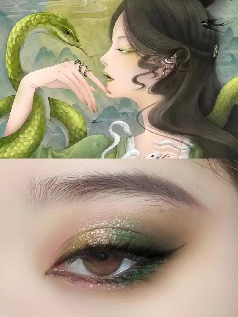 万圣节第二弹中式蛇蝎美人丨烟熏绿厌世妆