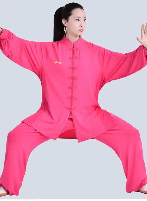 李宁武术太极拳表演服太极服装女新款夏季练功服男太极拳练功服女夏季
