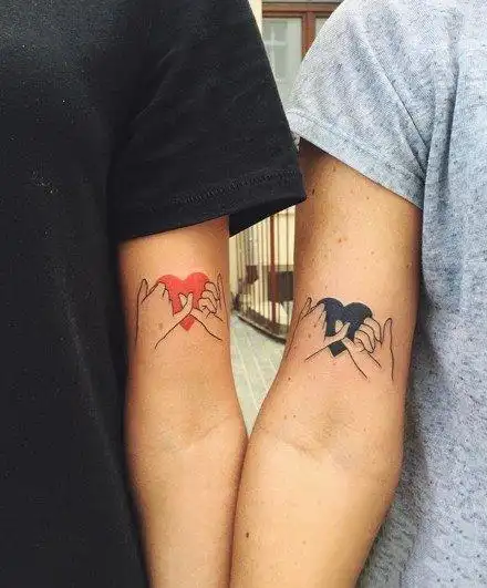 18组恋人的小清新手臂情侣纹身图案(14/18)