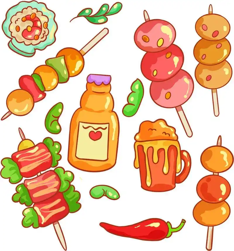 免扣素材|夏日烧烤7715串串食物png元素 今日素材分享 夏日炎炎