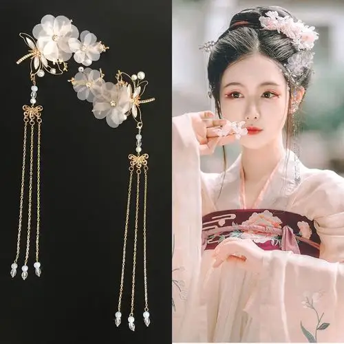 古风发饰流苏 边夹 儿童_汉服头饰全套古风发饰古代古装配饰少女儿童