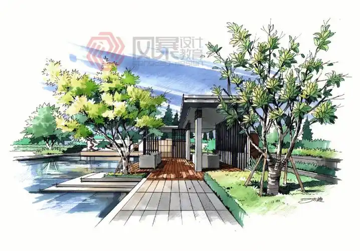 环艺考研  #环境艺术  #景观手绘  #环艺手绘  #建筑手绘  #风景园林