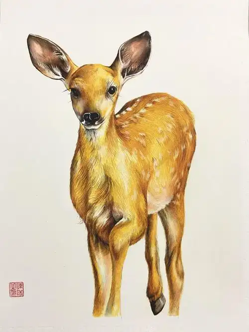 彩铅《梅花鹿》