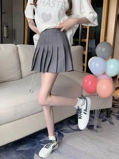 (加长 安全裤 拉链 纽扣)百褶裙jk制服裙子半身裙春夏季短裙秋冬 - 17