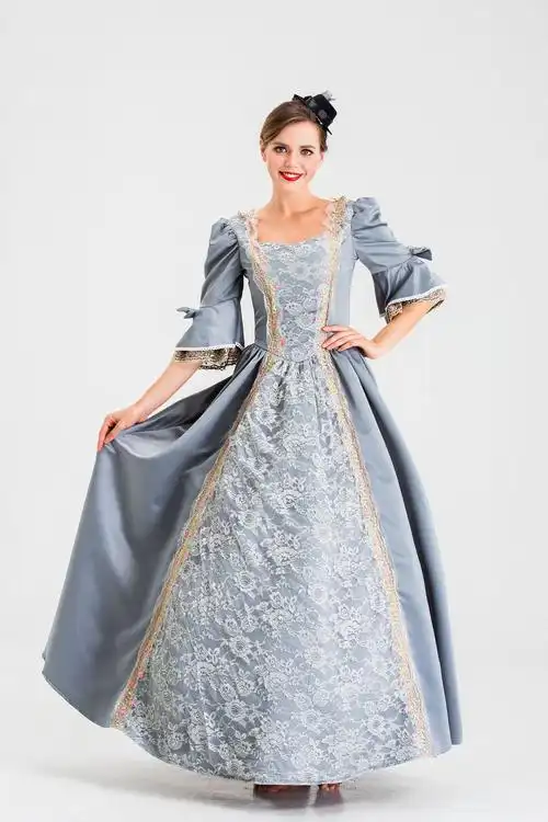 复古欧式新款表演出服宫廷装女王公主礼服生日派对活动舞台戏剧服