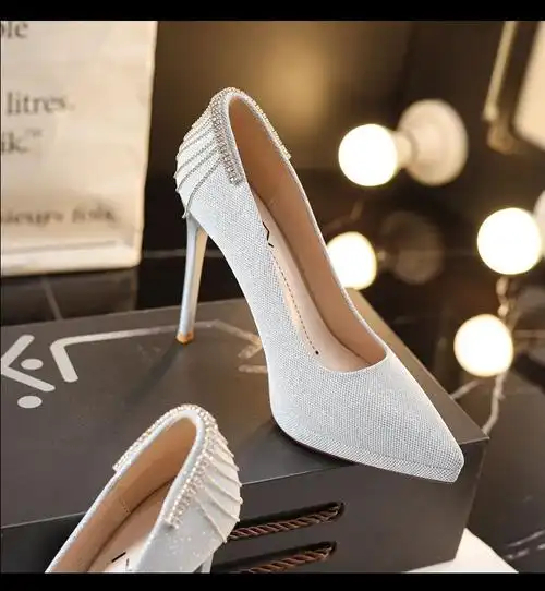 真皮晚礼服高跟鞋女设计感小众新品年高跟防水台单鞋黑色34